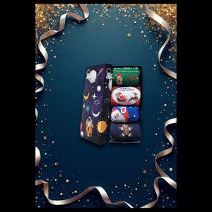 Unisex Christmas <b>Xmas</b> for Socks Breathable Cotton Print Design Knitted Bottom Casual Style <b>Gift</b> <b>Box</b> Perfect New Year <b>Gift</b> - Product Image 3