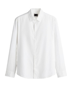 Chemises texturées à col long et manches longues en mélange de coton et de lin de qualité supérieure pour hommes - Product Image 3