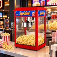 Machine à Popcorn Électrique Commerciale 8oz 1.6KW Rouge Style Rétro Cinéma en Acier Inoxydable pour Cinéma et Snack-bar - Offre Spéciale