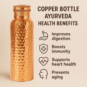 Botella de Agua de Cobre Puro de 34 OZ/1000 ML, 1 Litro, para Beber, Diseño Martillado, Venta al por Mayor - Product Image 3