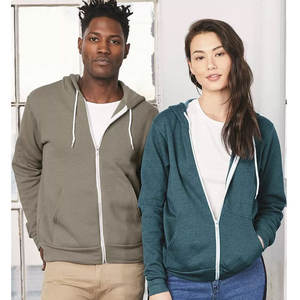 Bella + Canvas Unisexe Tri-blend Full-Zipper Sweat à capuche léger Bulk Tri-Blend Hoodies & Sweatshirts - Product Image 4