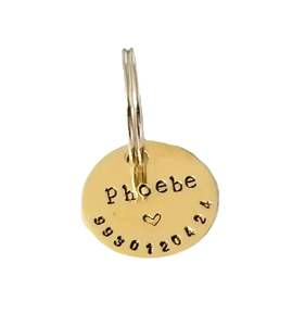 Customized Solid Brass Pet <b>Tags</b> Name Plate Blanks Engraved Characters Logo Customizable <b>Dog</b> Charms Promotional Pet Products - Product Image 4
