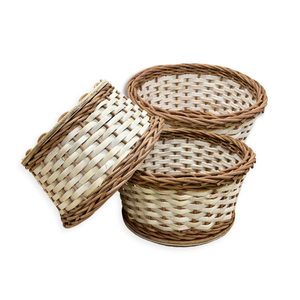 Elegantes cestas redondas de ratán: organice su dormitorio con elegantes cestas de ratán de alta calidad - Product Image 1