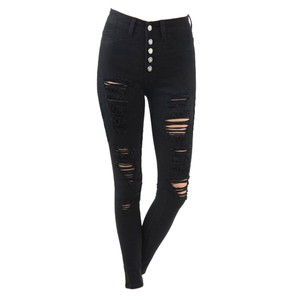 Jeans skinny taille haute pour femmes grandes tailles Saleh Enterprises, denim écologique délavé clair, polyester/coton, hiver - Product Image 2