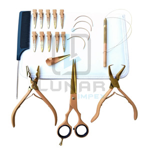 Kit d'outils d'extension de cheveux de couleur Plasma de Tan Gold avec capacité personnalisée et fournissant un étiquetage de marque personnalisé gratuit - Product Image 1