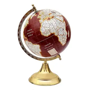 사무실 책상 탑 장식을위한 새로운 금속 조각 글로브 새로운 디자인 수제 큰 지구 지구 지구 조각 장식