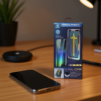 Protection d'écran automatique en verre trempé DAM 9H à couverture intégrale avec bord 2.5D pour téléphone 14, épaisseur 0.33mm