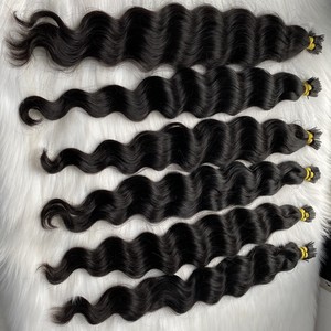 Venta al por mayor Natural Negro Deep Wave I-Tip Extensiones de cabello Todas las cutículas alineadas Cabello humano vietnamita - Product Image 4