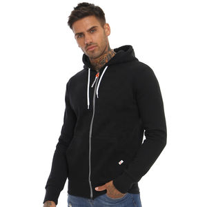 Mens Black Zip Up <b>Hoodie</b> Casual Long Sleeve Hooded Jacket with Pockets Soft Breathable Fabric for Everyday Wear - Product Image 2