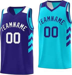 Usine directe en gros maillots de basket-ball réversibles personnalisables uniformes en polyester respirant logo imprimé industrie du sport - Product Image 5