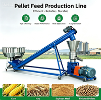 Ligne de production de granulés d'aliments pour animaux automatique 1-20 T/H, projet clé en main, ensemble complet, CE, broyeur à marteaux, mélangeur, refroidisseur, emballage