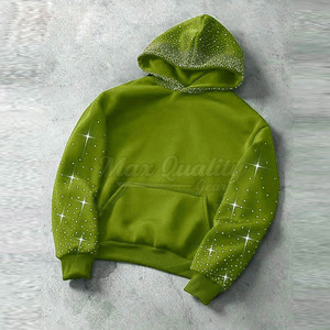 Prix raisonnable, service OEM, sweats à capuche pour hommes en coton 100% avec strass, style unique, respirant, streetwear de haute qualité - Product Image 6
