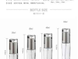 Juego de Envases Cosméticos Transparentes de 50 ml y 120 ml con Impresión de Logotipo en Color Personalizado, Frascos de Crema Recargables, Botellas de Loción, Botellas con Bomba de Spray - Product Image 5