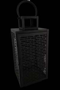 Lanterne d'intérieur suspendue de style moderne faite à la main en verre noir mat et bougeoir en fer Décoration de la maison - Product Image 4