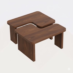 Mesa de Centro de Madera de Diseño Moderno y Elegante con Acabado Natural para Hogares, Hoteles y Villas, Muebles Decorativos - Product Image 3