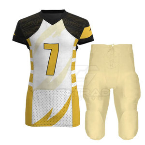 Nouveauté 2025, ensembles d'uniformes de football américain pour adultes, 100% polyester, séchage rapide, personnalisés, manches courtes - Product Image 1
