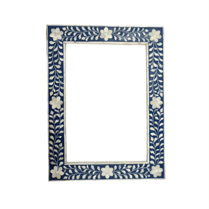 Espejo de pared con incrustaciones de hueso cuadrado de estilo bohemio hecho a mano, hermoso diseño moderno personalizado para artesanía decorativa para sala de estar - Product Image 6