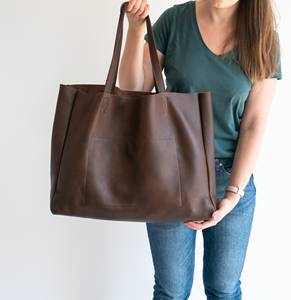 Women's Genuine Leather <b>Vintage</b> Waterproof <b>Tote</b> <b>Bag</b> Customizable Color & Logo High Quality LTB-0116 - Product Image 4