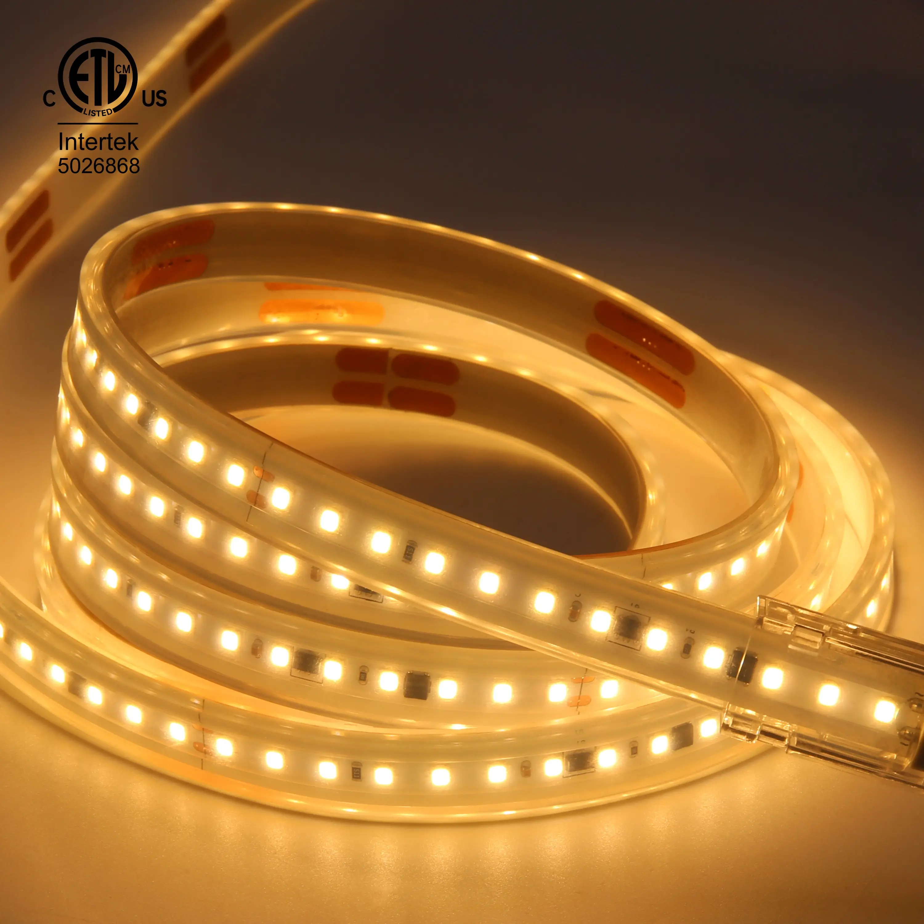 2835 led strip light with tape 220v 50m 120led/m 2700k 3000k 4000k 6000k ETL Rohs outdoor strip light