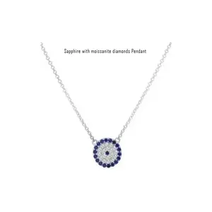 Đồ trang sức thời trang 925 bạc Sapphire với moissanite engagement Wedding kim cương mặt dây chuyền cho phụ nữ Quà Tặng
