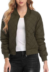 Chaqueta Bomber Acolchada para Mujer, Diseño Más Reciente de 2025, Chaqueta Larga con Cierre, Relleno de Algodón, Tela de Poliéster Estampada - Product Image 5