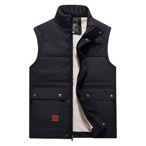 Flygo-Chaleco acolchado para hombre, cálido, sin mangas, para exteriores, con forro polar grueso, cremallera, estilo botón, ropa exterior transpirable - Product Image 2