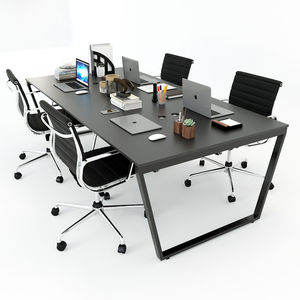 Table en bois de caoutchouc de style minimaliste SFTC006-4 places avec pieds en acier, design 'Hnh Thang Cn' - Product Image 3