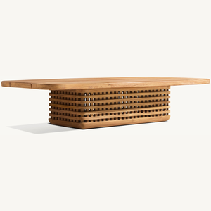 Hot sale modern style display square <b>table</b> for outdoor which is durable and anti-fungal made of <b>wood</b> - Product Image 3