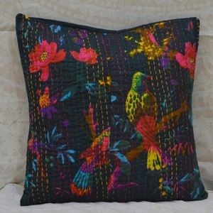 Handmade 100% Pure Cotton Decorative Handcrafted Kantha Outdoor <b>Indian</b> Furniture <b>Cushion</b> Cover and Car Seat <b>Cushion</b> - Product Image 6