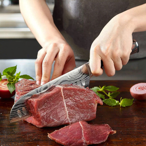 Couteau de cuisine ambidextre fait main en acier damas de chef japonais Service ODM de qualité supérieure personnalisé en gros - Product Image 5
