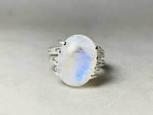 Joyería de Plata de Ley 925 sólida a la moda, anillos de piedra lunar arcoíris hechos a mano, anillos de estilo Simple, regalo para ella, anillos de promesa - Product Image 3