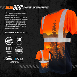 Hi VIS เสื้อเซฟตี้สำหรับผู้ชาย, เสื้อทำงานแขนยาวสะท้อนแสงระบายอากาศโลโก้ปรับแต่งได้ - Product Image 5
