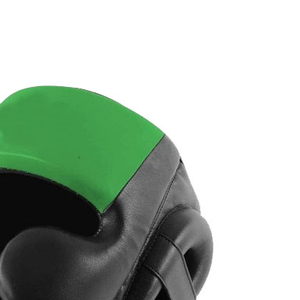 Casque de boxe en cuir PU vert et noir avec protection faciale et fermeture auto-agrippante unisexe pour adulte 2026 - Product Image 4