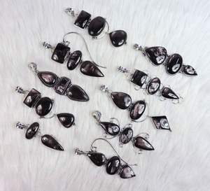 จี้พลอยสีเงินโบฮีเมียนประกายวิบวับสำหรับทำเครื่องประดับทำเครื่องประดับชุดฝังหนามเตยเครื่องประดับเงิน - Product Image 1