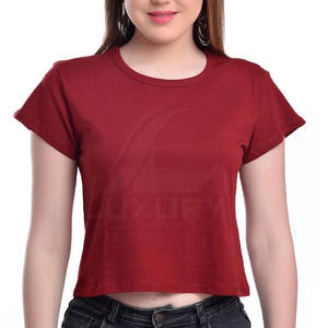 LUXURY IMPEX Derniers modèles de t-shirts courts ajustés pour femmes en vente, hauts courts pour femmes dans toutes les couleurs et tailles - Product Image 2