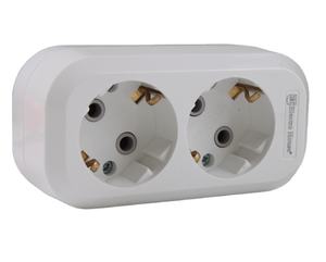 Enchufe de extensión blanco de 2 vías con conexión a tierra sin cable IP22 16A 220-250V UE/Reino Unido/EE. UU. Regleta de alimentación estándar ABS resistente al fuego - Product Image 3