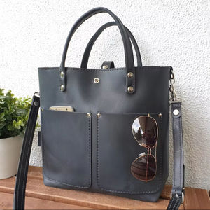 ALW Womens Stylish Large Capacity Genuine Leather <b>Tote</b> Shoulder <b>Bag</b> Zipper Closure for <b>Work</b> Office Daily Use OEM Wholesale - Product Image 1
