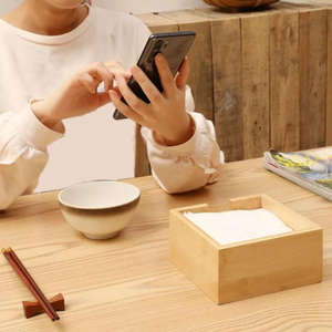 Couvercle de boîte à mouchoirs en bambou, boîte à mouchoirs en bois pour présentoir de table - Product Image 6