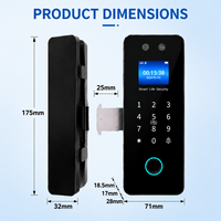 Serrure de porte intelligente en verre Guidi Tuya, biométrique, reconnaissance faciale, empreinte digitale, mot de passe, carte IC, déverrouillage à distance par application, cloud, maison, hôtel, bureau, appartement