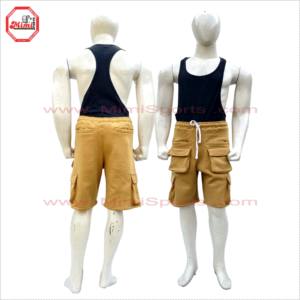 Custom Sweat <b>Shorts</b> Brown Mocha Color <b>Cargo</b> Style Breathable Fabric Casual 8 Pocket <b>Shorts</b> Streetwear Gym Lounge Summer <b>Shorts</b> - Product Image 4