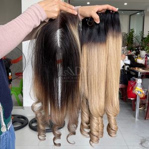 ผมเวียดนามแท้คุณภาพสูงสุด ราคาสุดคุ้ม แบบลอนธรรมชาติ สีออมเบร ชุดต่อผมพร้อมปิดผม ปี 2025 - Product Image 2