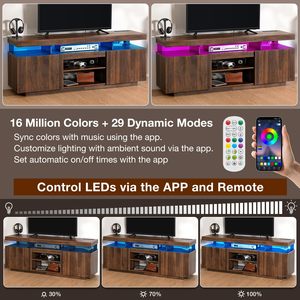 Mueble de <span class=keywords><strong>TV</strong></span> Flotante OEM de Fábrica con Estación de Carga, Centro Multimedia para Juegos en Madera Oscura, <span class=keywords><strong>Soporte</strong></span> de <span class=keywords><strong>TV</strong></span> LED con Gran Espacio de Almacenamiento - Product Image 6