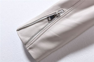 Chaquetas de Cuero de Alta Calidad para Mujer, Chaqueta de Cuero Corta Blanca para Mujer, Chaqueta de Cuero Elegante para Mujer de Alta Calidad - Product Image 5