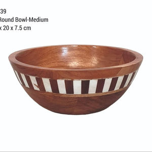 Bol en bois de qualité supérieure, taille moyenne, forme ronde, vaisselle, bol à pâte, bol de service pour la maison, l'hôtel et les restaurants - Product Image 1