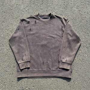 Sweat-shirt à col rond vintage pour homme, 100% coton, streetwear à épaules tombantes pour l'hiver, prix de gros - Product Image 2