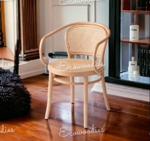 Silla de comedor de bambú apilable para exteriores, silla de mimbre tejida para restaurante, jardín, venta al por mayor, con brazo, silla de asiento para sala de estar - Product Image 6