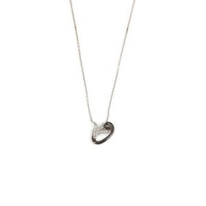 Collar de Plata de Ley 925 para Mujer con Diseño de Tulipán y Vav, Incrustaciones de Circonitas Blancas, Bañado en Rodio - Product Image 2
