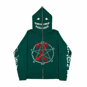 Nuevo diseño único Material de buena calidad hecho con cremallera de cara completa Sudadera con capucha de talla grande Secado rápido Pieza fresca Sudaderas con capucha y sudaderas para hombres - Product Image 4