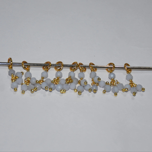 Belles perles enveloppées d'un seul fil d'aigue-marine naturelle. Gemstone Dangle1 + 3 perles de fil unique Pièces de chapelet pour la fabrication de bijoux - Product Image 2