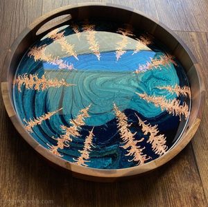 ถาดเสิร์ฟไม้เรซินถาดเสิร์ฟแบบโบราณถาดเสิร์ฟแบบทำด้วยมือถาดเสิร์ฟสำหรับห้องครัว - Product Image 4